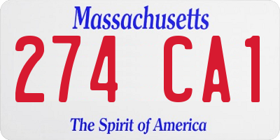 MA license plate 274CA1