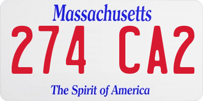 MA license plate 274CA2