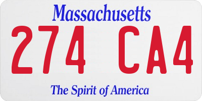 MA license plate 274CA4