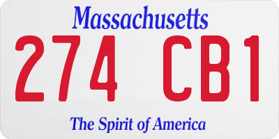 MA license plate 274CB1
