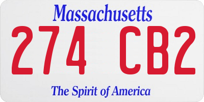 MA license plate 274CB2