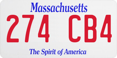 MA license plate 274CB4