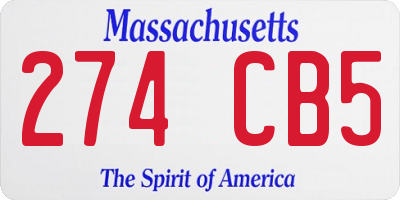 MA license plate 274CB5