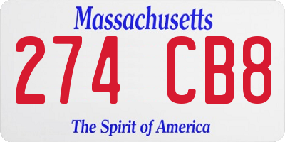 MA license plate 274CB8