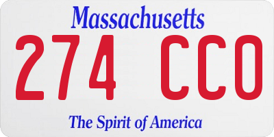MA license plate 274CC0