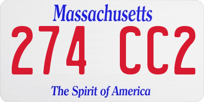 MA license plate 274CC2