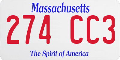 MA license plate 274CC3