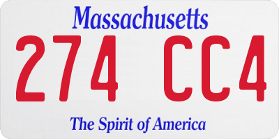 MA license plate 274CC4