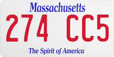 MA license plate 274CC5