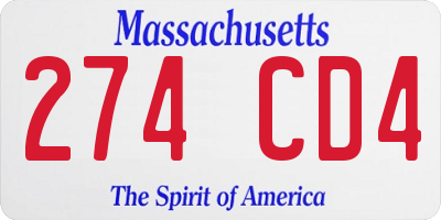 MA license plate 274CD4