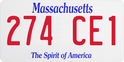 MA license plate 274CE1