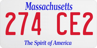 MA license plate 274CE2