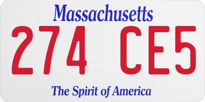 MA license plate 274CE5