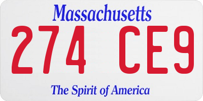 MA license plate 274CE9