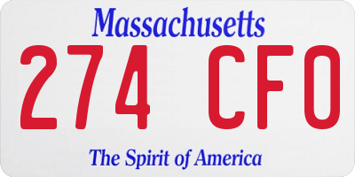 MA license plate 274CF0