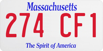 MA license plate 274CF1