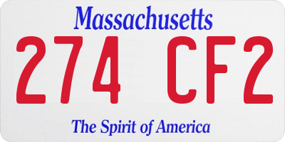 MA license plate 274CF2