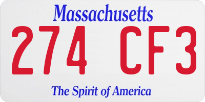 MA license plate 274CF3