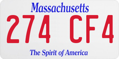 MA license plate 274CF4