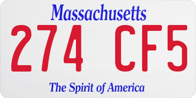 MA license plate 274CF5