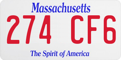 MA license plate 274CF6