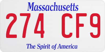 MA license plate 274CF9