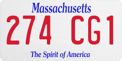 MA license plate 274CG1