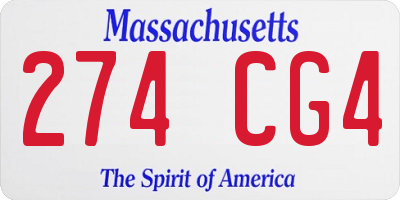 MA license plate 274CG4