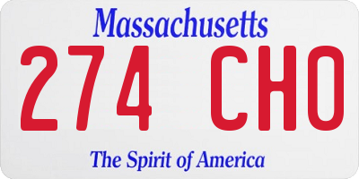 MA license plate 274CH0