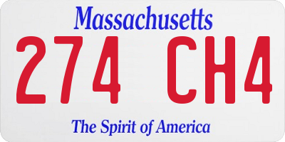 MA license plate 274CH4