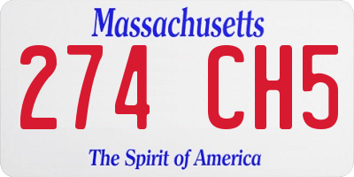 MA license plate 274CH5