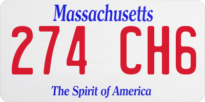 MA license plate 274CH6