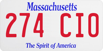 MA license plate 274CI0