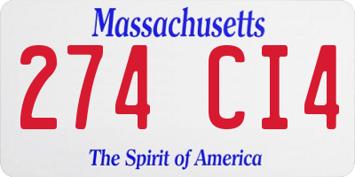 MA license plate 274CI4