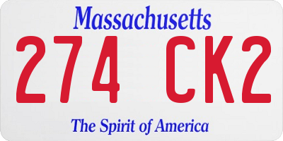MA license plate 274CK2
