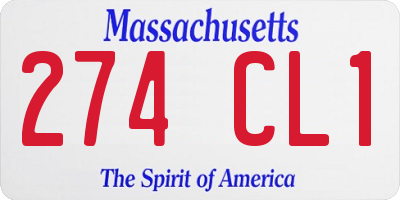 MA license plate 274CL1