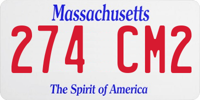 MA license plate 274CM2