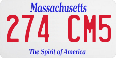 MA license plate 274CM5