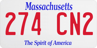 MA license plate 274CN2