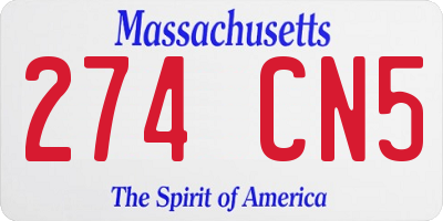 MA license plate 274CN5