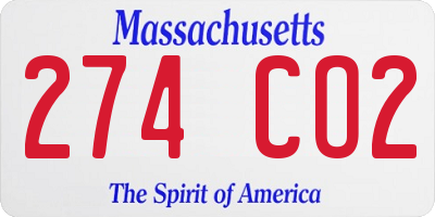MA license plate 274CO2
