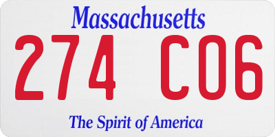 MA license plate 274CO6