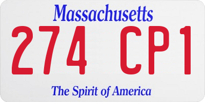 MA license plate 274CP1