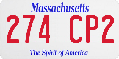 MA license plate 274CP2