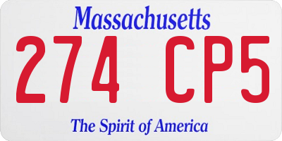 MA license plate 274CP5