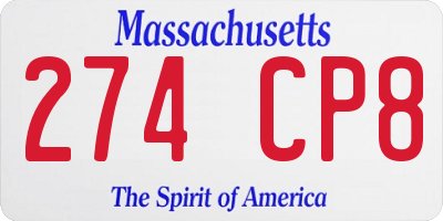 MA license plate 274CP8