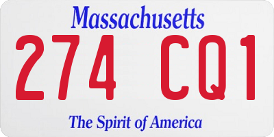 MA license plate 274CQ1
