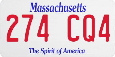 MA license plate 274CQ4