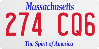 MA license plate 274CQ6