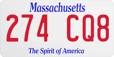 MA license plate 274CQ8
